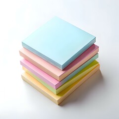 A stack of colorful sticky notes. perfect for adding a pop of color to your workspace or for taking notes in style.