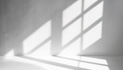 Obraz premium Window natural shadow overlay on white texture background, for overlay on product presentation, backdrop and mockup