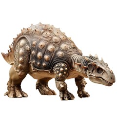 Obraz premium Ankylosaurus Figure Isolated Minimalist on a transparent background isolated on white 