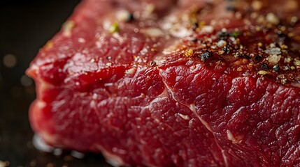 Perfectly Seared and Marbled Beef Ribeye Steak Close-up