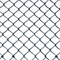 Chainlink fence isolated on white background