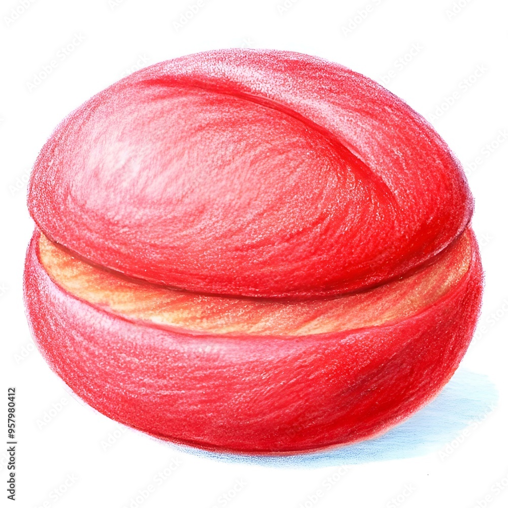 Poster a charming 3d illustration of a red bean bun. perfect for adding a touch of sweetness to your design