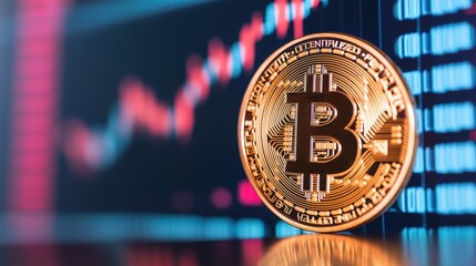 Futuristic Holographic Blockchain Technology Trading Environment with Copy Space. Selective Focus on Foreground in Ultra HD Quality.