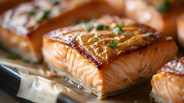 Exquisite Salmon en Crote with Flaky Pastry and Tender Seafood