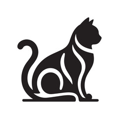 Elegant Minimalist Cat Vector Design Illustration