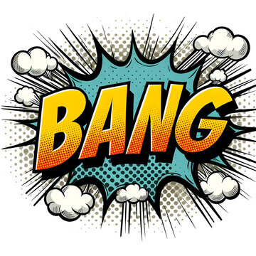 Dynamic Pop Art Explosion: Comic Book Style 'BANG!!' Design, Bright and Bold Comic Book Action: 'BANG!!' Art Design, Comic Style Explosion 'BANG!!' in Pop Art Theme, transparent background.