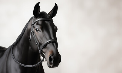 Black Horse Studio Shot on a Clean Background