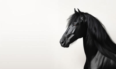 Black Horse Studio Shot on a Clean Background