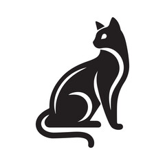 Elegant Minimalist Cat Vector Design Illustration