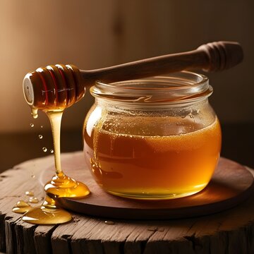 honey dripping from a jar