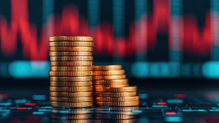 Futuristic AI-Powered Investment Planning in Dark Corporate Setting with Holographic Data Display - Ultra HD