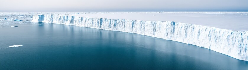 Aerial view of cracked ice in the ocean