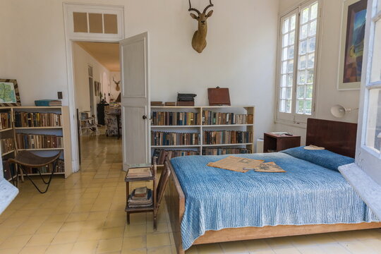 Havana, Cuba - August 6, 2024:  House-Museum of Ernest Hemingway in the suburbs of Havana on the Finca Vigia estate, where the famous writer lived intermittently for about twenty years
