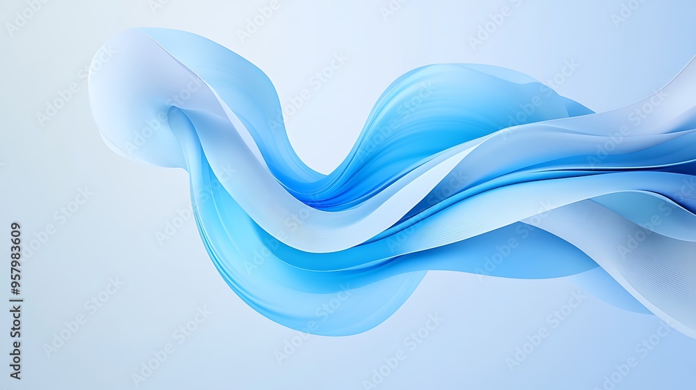 Poster harmonious fusion of organic 3d fluid shapes and nature with seamless transitions for copy space