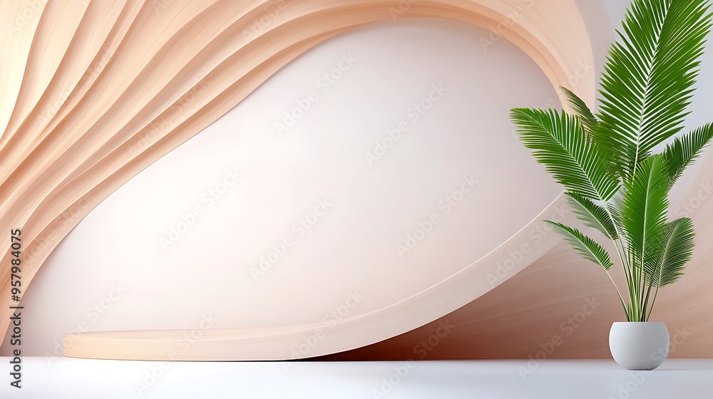 Aufkleber organic futurism in nature - harmonious design elements with copy space for text
