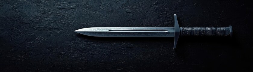 A steel-bladed tactical sword being unsheathed, revealing its sharp, precision edge, ready for a covert operation