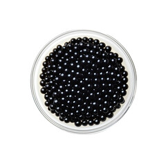 Beluga Caviar top view on white background
