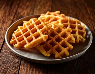 Crispy potato waffles fries