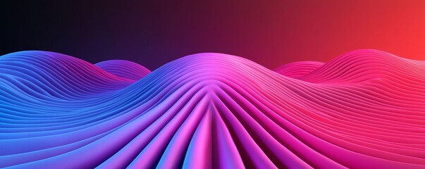 A vibrant abstract landscape with flowing waves in pink and blue shades, creating a modern and dynamic visual effect.