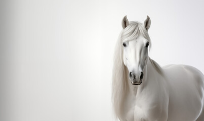 White Horse Studio Shot on a Clean Background