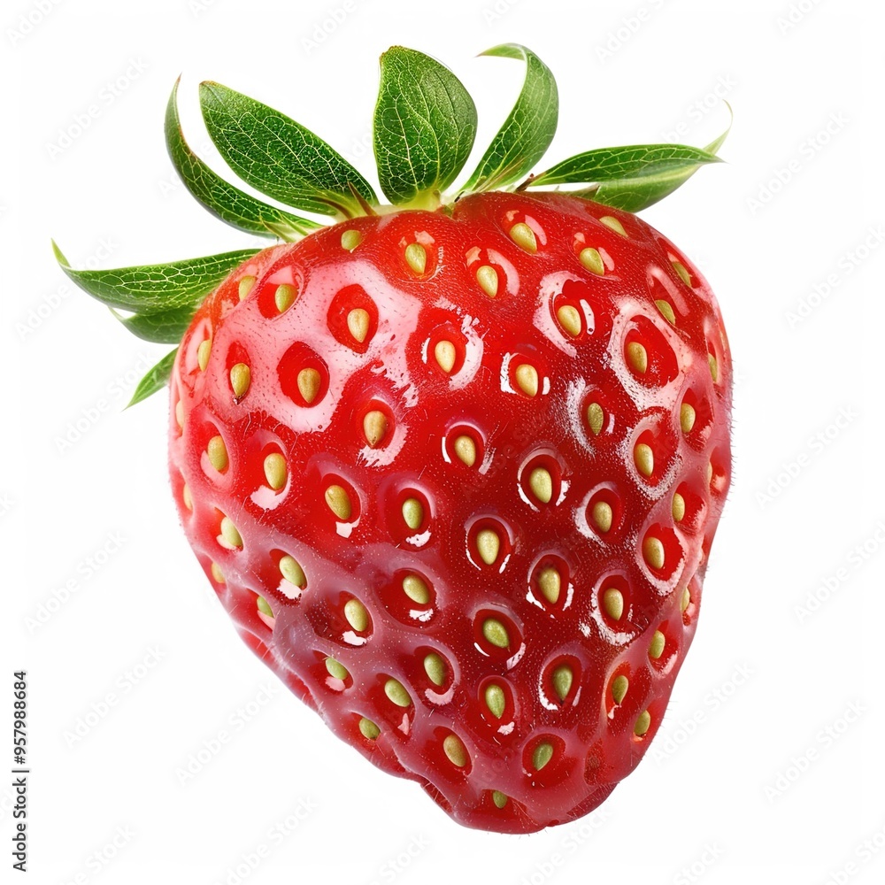 Wall mural strawberry isolated on white background