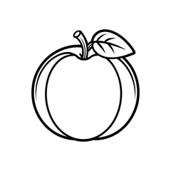 Apricot Line Icon. Sleek Vector Template on White Background
