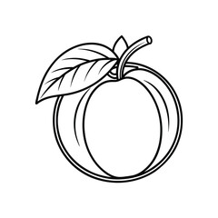 Minimal Apricot Line Icon. Vector Design Template for Clean White Background