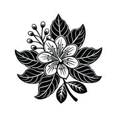 Vector Cassia Fistula. Thailand's National Flower in Icon Style