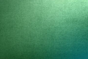 Emerald green tone color paint with blue shade on eco environmental friendly blank cardboard box...