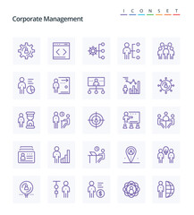 Creative Corporate Management 25 OutLine icon pack such as meeting, interview, school, recruitment, marketing