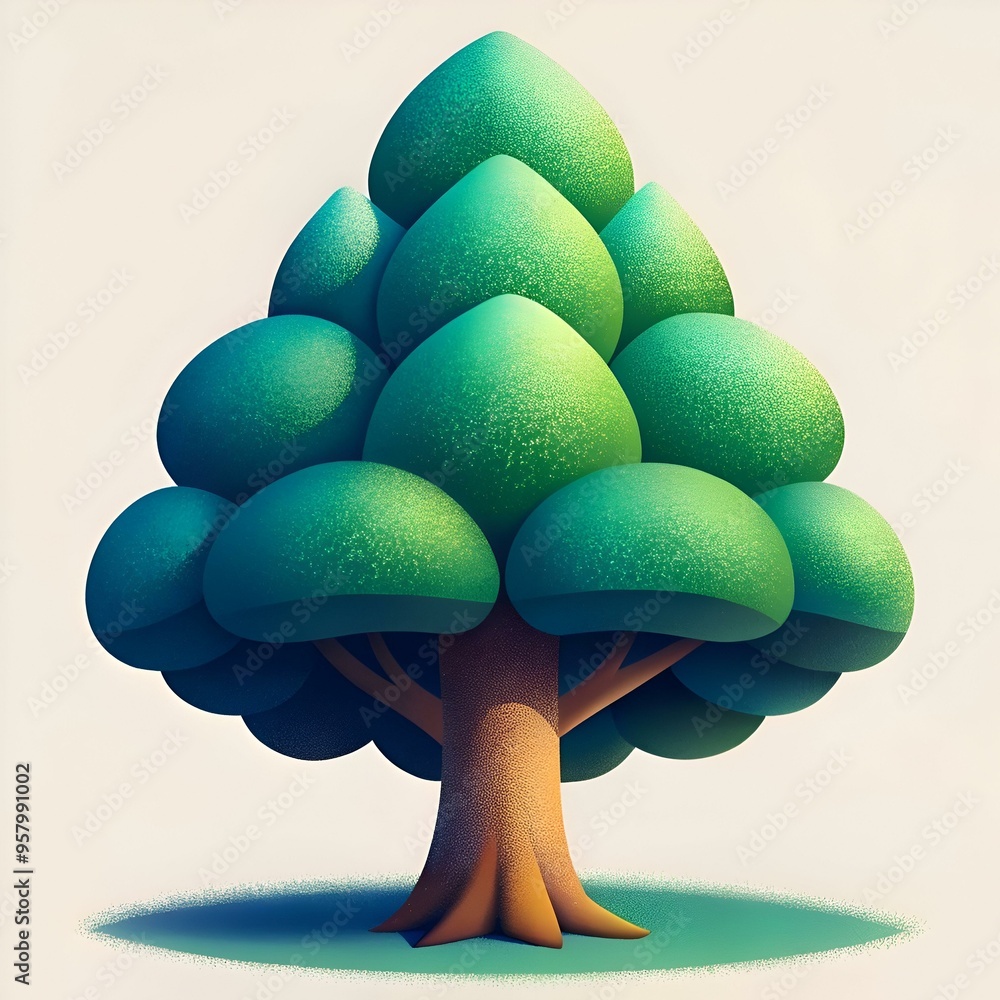 Poster a charming 3d illustration of a stylized tamarack tree. perfect for adding a touch of nature to your