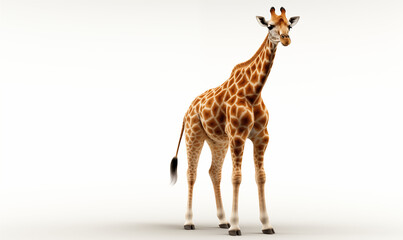 Fototapeta premium Giraffe Studio Shot on a Clean Background