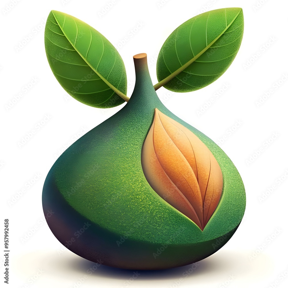 Aufkleber a vibrant 3d illustration of a stylized bo tree. perfect for adding a touch of nature to your design