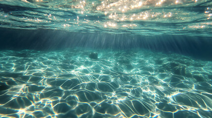 Fototapeta premium The transparent waters of a tropical sea, with sunlight dancing on the surface