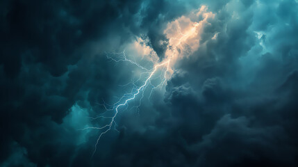 A dramatic effects background with dark clouds and lightning bolts