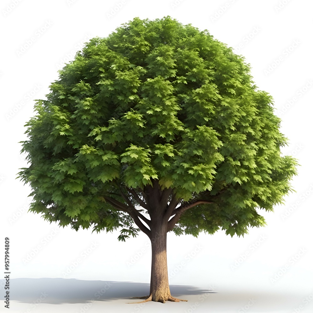 Poster a 3d illustration of a lush london plane tree. perfect for adding a touch of nature to your design p