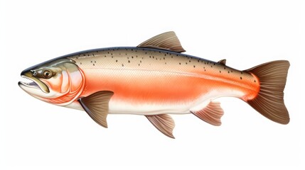 Obraz premium Image of salmon fish, with white background