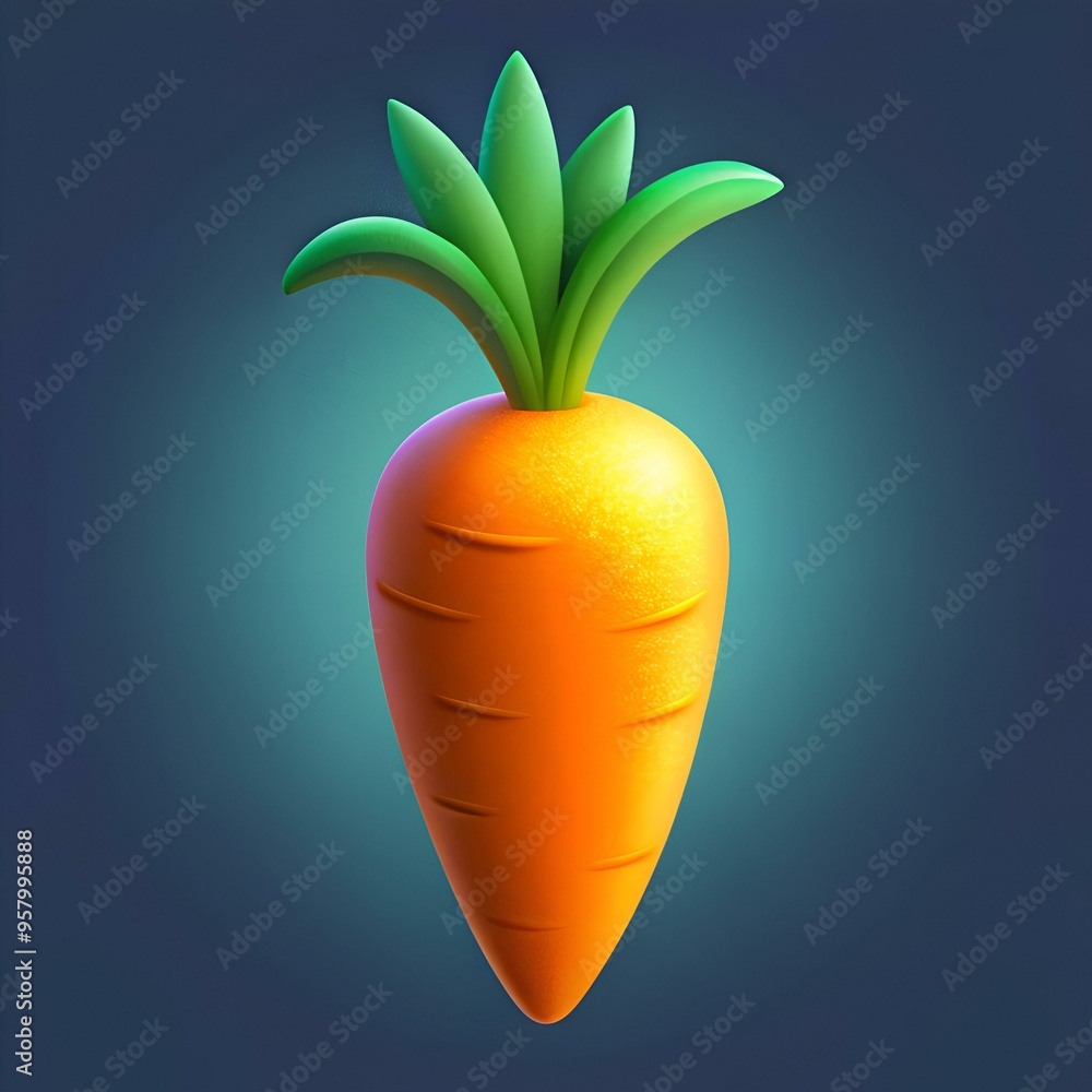 Poster a cheerful 3d illustration of a carrot. perfect for adding a playful touch to your designs.