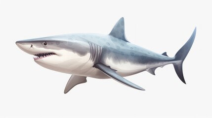 Naklejka premium Underwater shark image, with white background