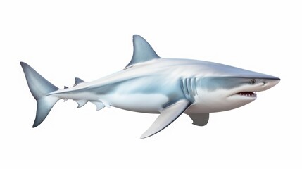 Fototapeta premium Underwater shark image, with white background