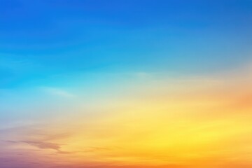 Obraz premium Beach sunset with blue and yellow sky gradient. Summer vibes.