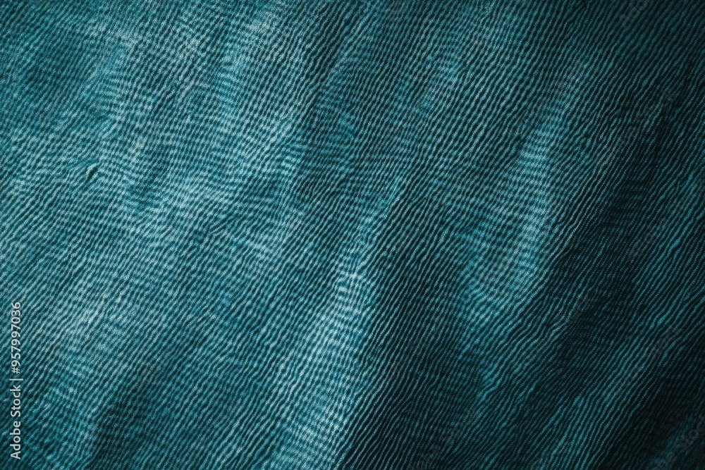 Poster a vintage teal background with a subtle crisscross mesh pattern.