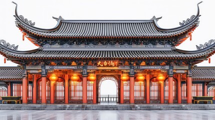 Fototapeta premium Illustration Of China Landmarks, Generative AI