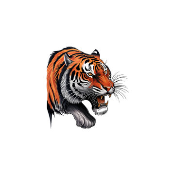 recommend clip art: Fierce Tiger Logo and Tattoo Stickers - Perfect for Any Surface 