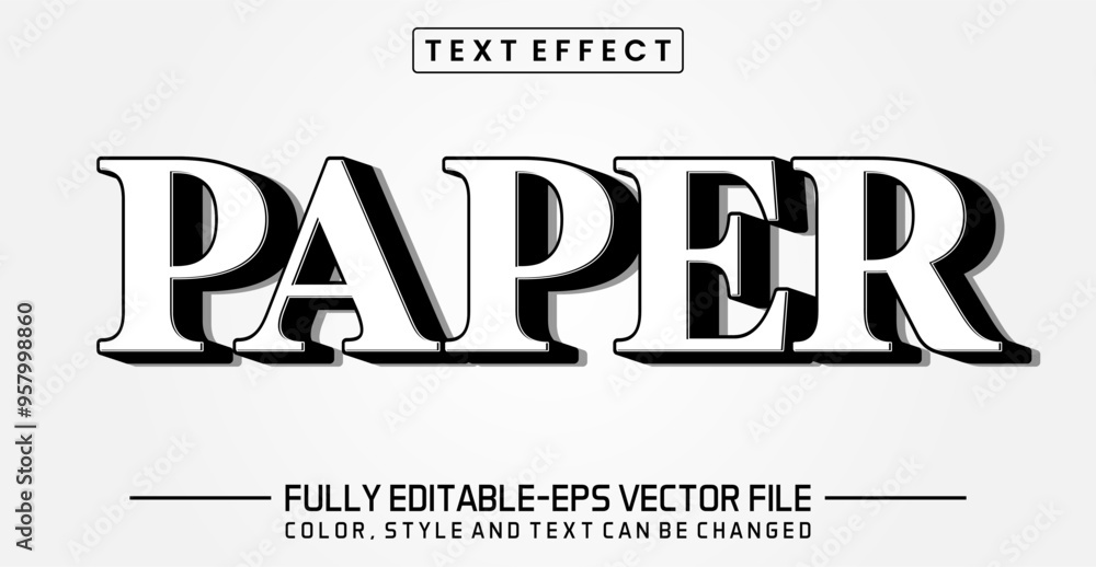 Poster paper white font text effect editable