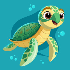 cartoon young-sea-turtle generative ai