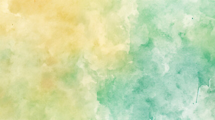 Gentle Watercolor Background in Light Mint Green with a Soft Wash of Pastel Yellow, Creating a Fresh and Soothing Feel