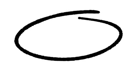 Hand drawn circle doodle with rough texture made with brush stroke