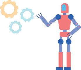 The robot is looking at management.