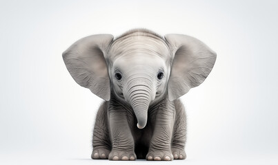 Fototapeta premium Elephant Studio Shot on a Clean Background